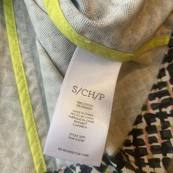 Cabi Jacket Sz Small geometric print moto womens zip up denim Colorful Casual - Picture 5 of 9